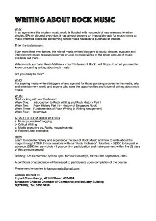 Writing For Rock Music 2015A