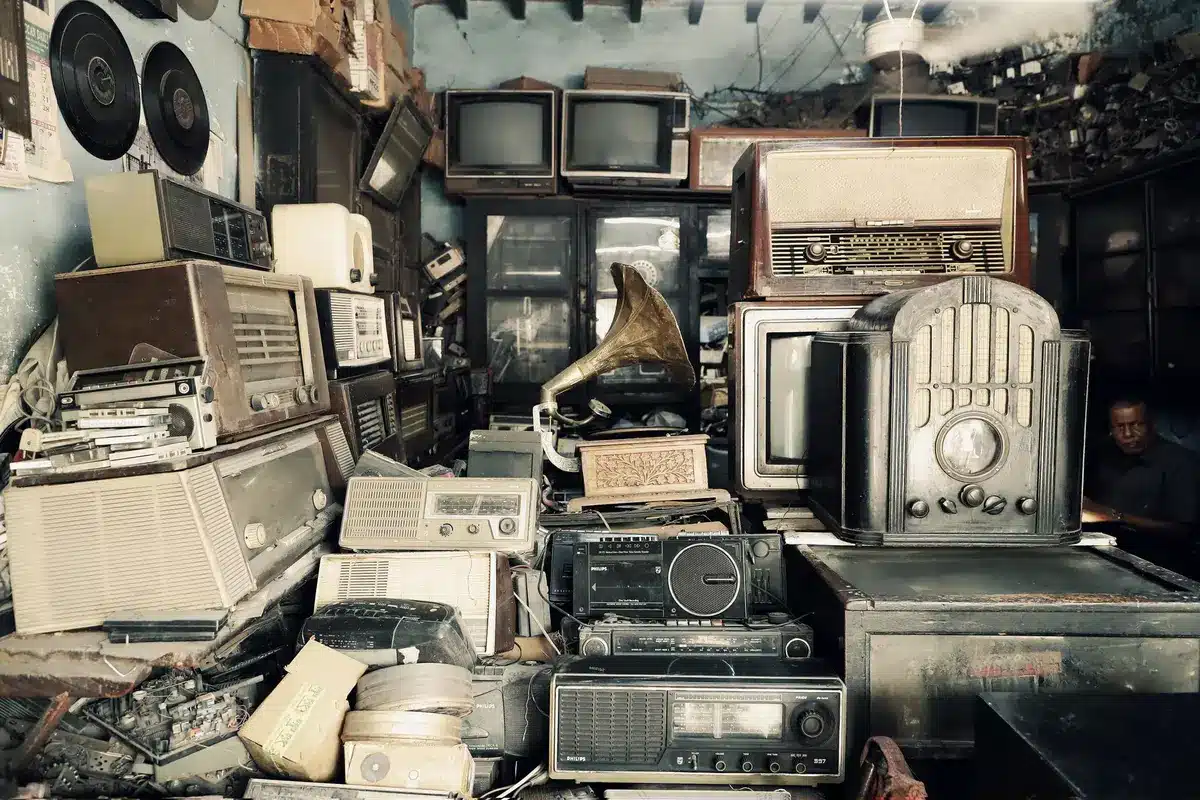 Conceptual image of television production elements and music rights