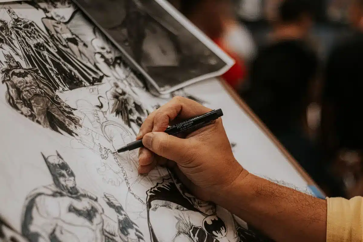 Comic book panel showing detailed artwork and character interaction
