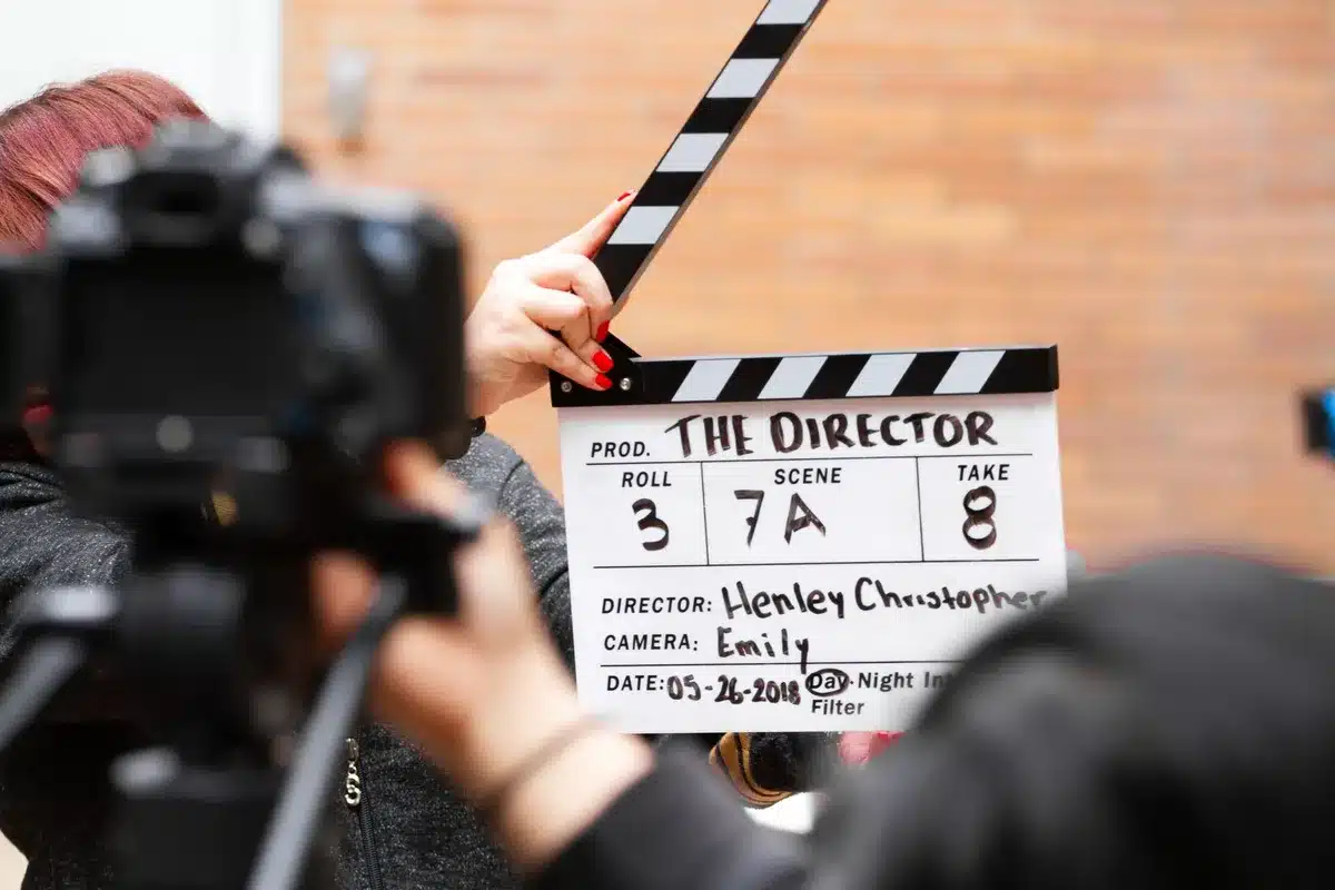 Female film directors working on set during production of regional cinema projects