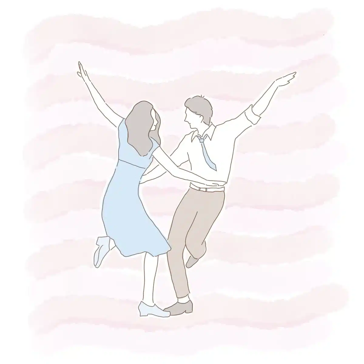 Two anonymous dance partners practicing in a studio
