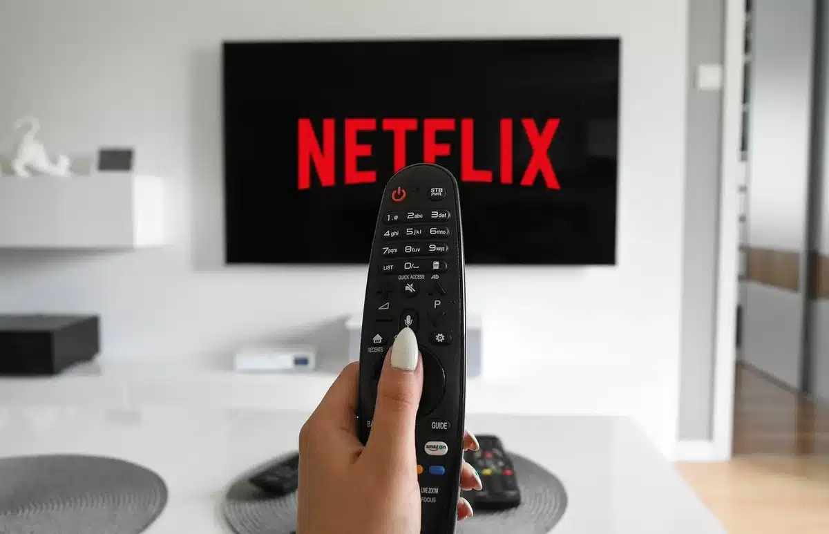 Television screen displaying a streaming service's top 10 list