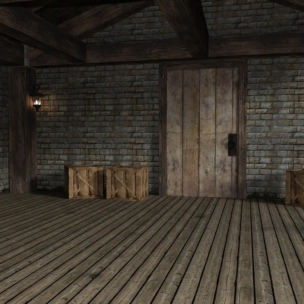 An empty attic with a single cardboard box open to reveal an old comic in protective sleeves, dust motes in sunlight